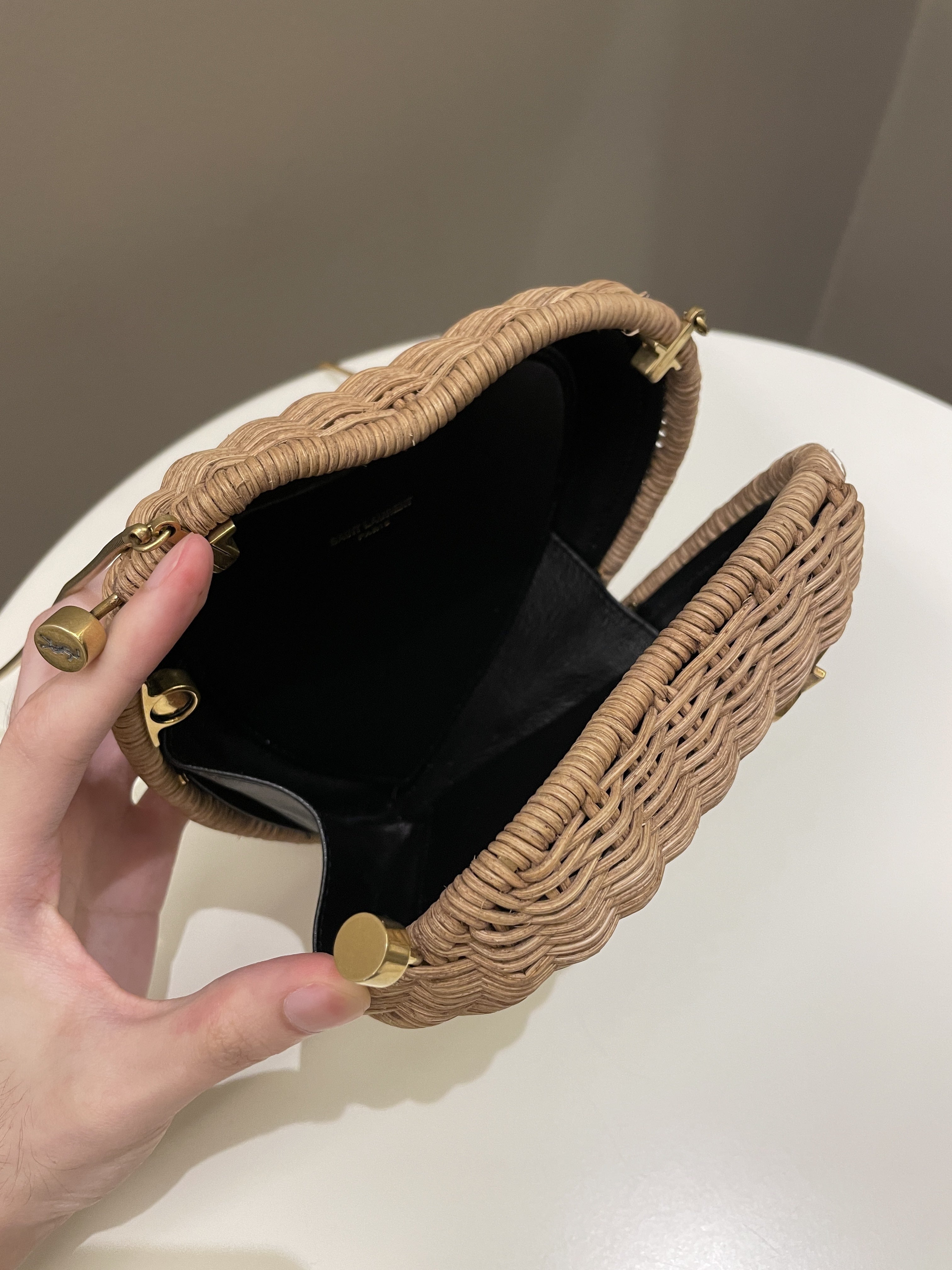 Saint Laurent Love Box Bag Rattan