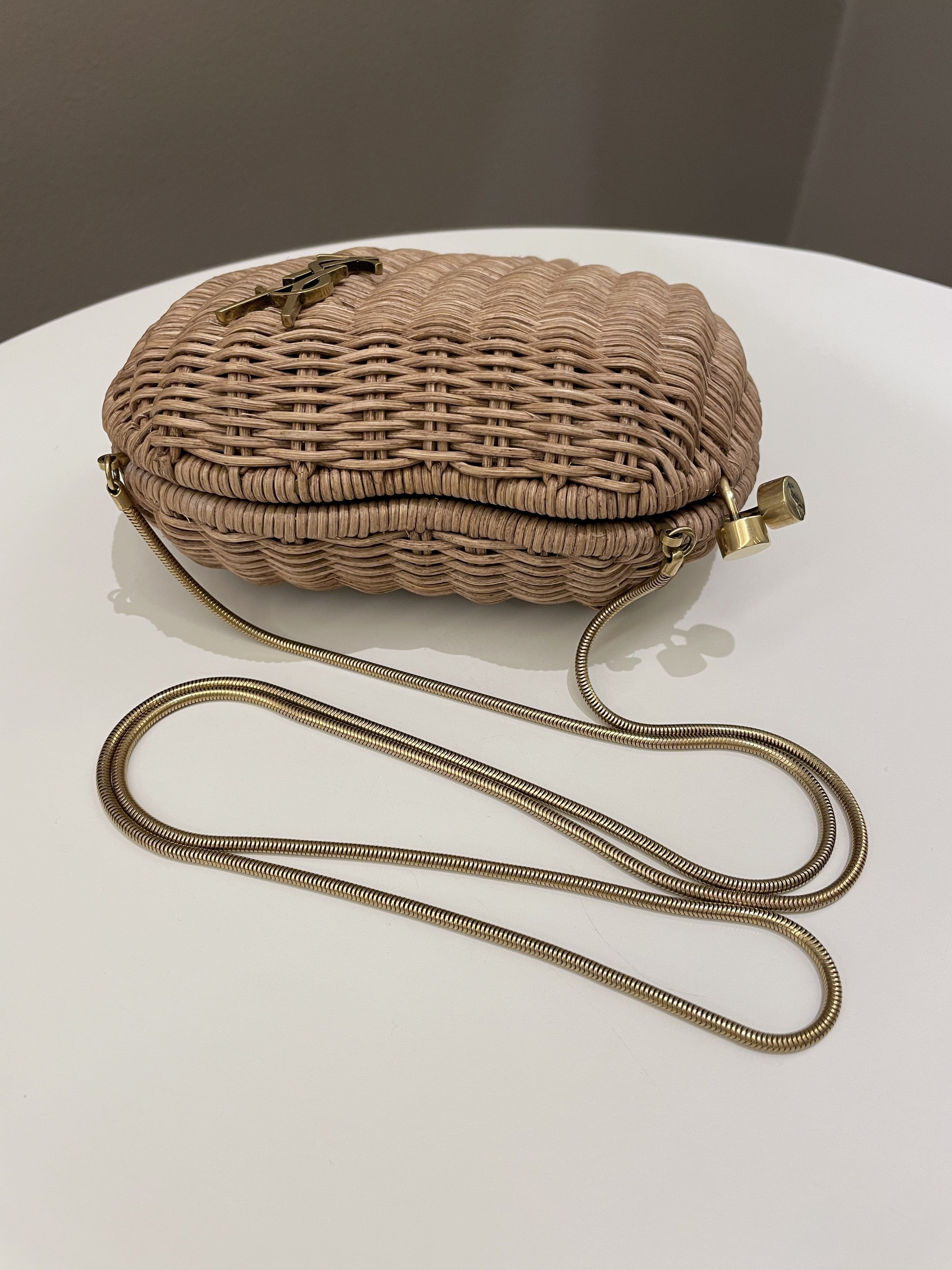 Saint Laurent Love Box Bag Rattan