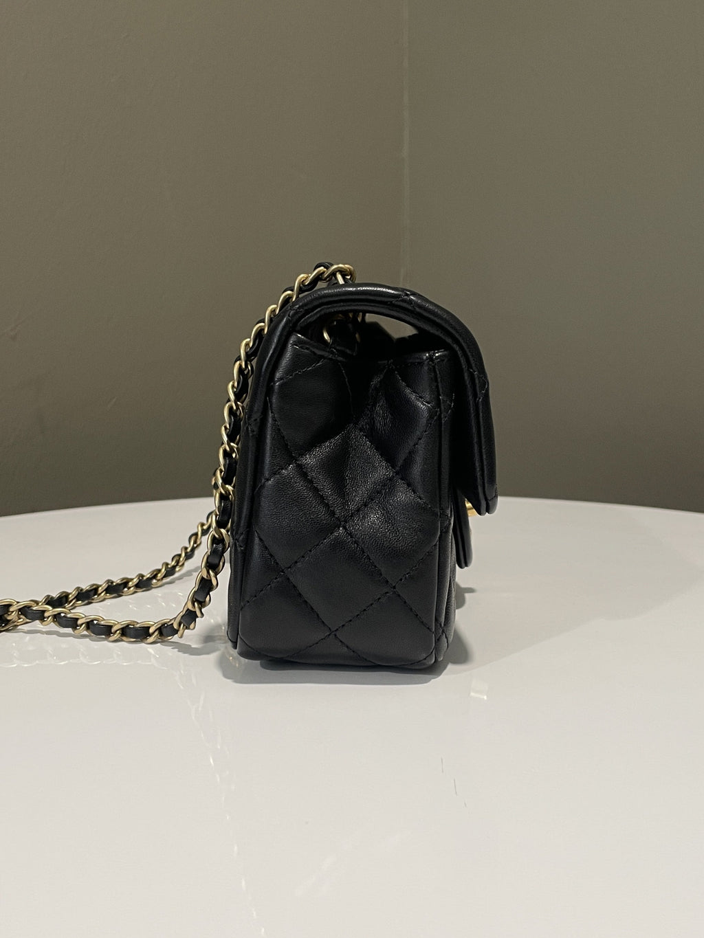 Chanel Pearl Crush Quilted Mini Rectangular Black Lambskin