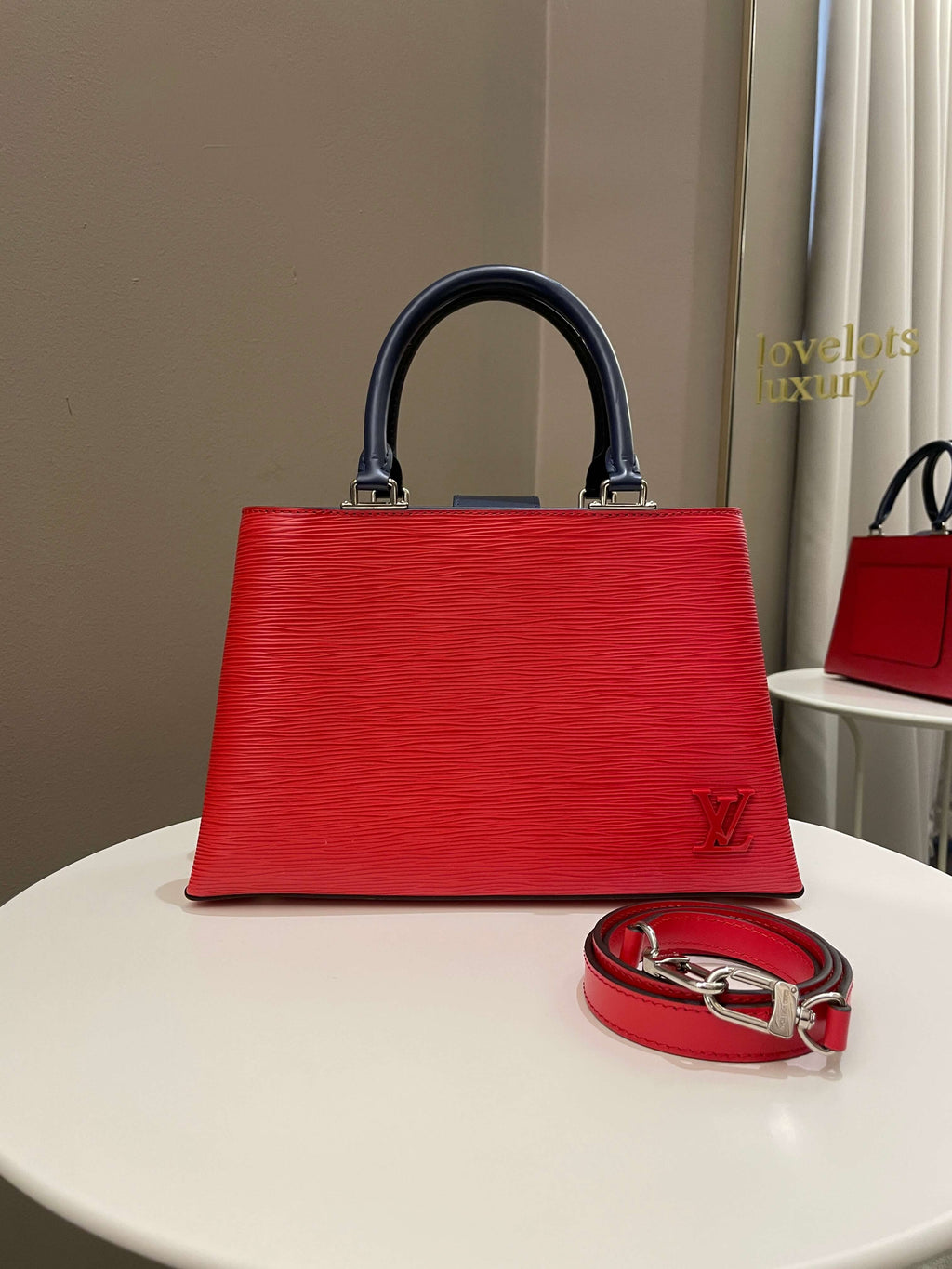 Louis Vuitton Kleber Coquelicot / Navy Epi Leather