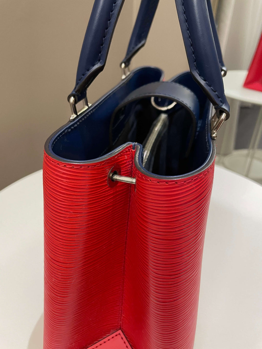 Louis Vuitton Kleber Coquelicot / Navy Epi Leather