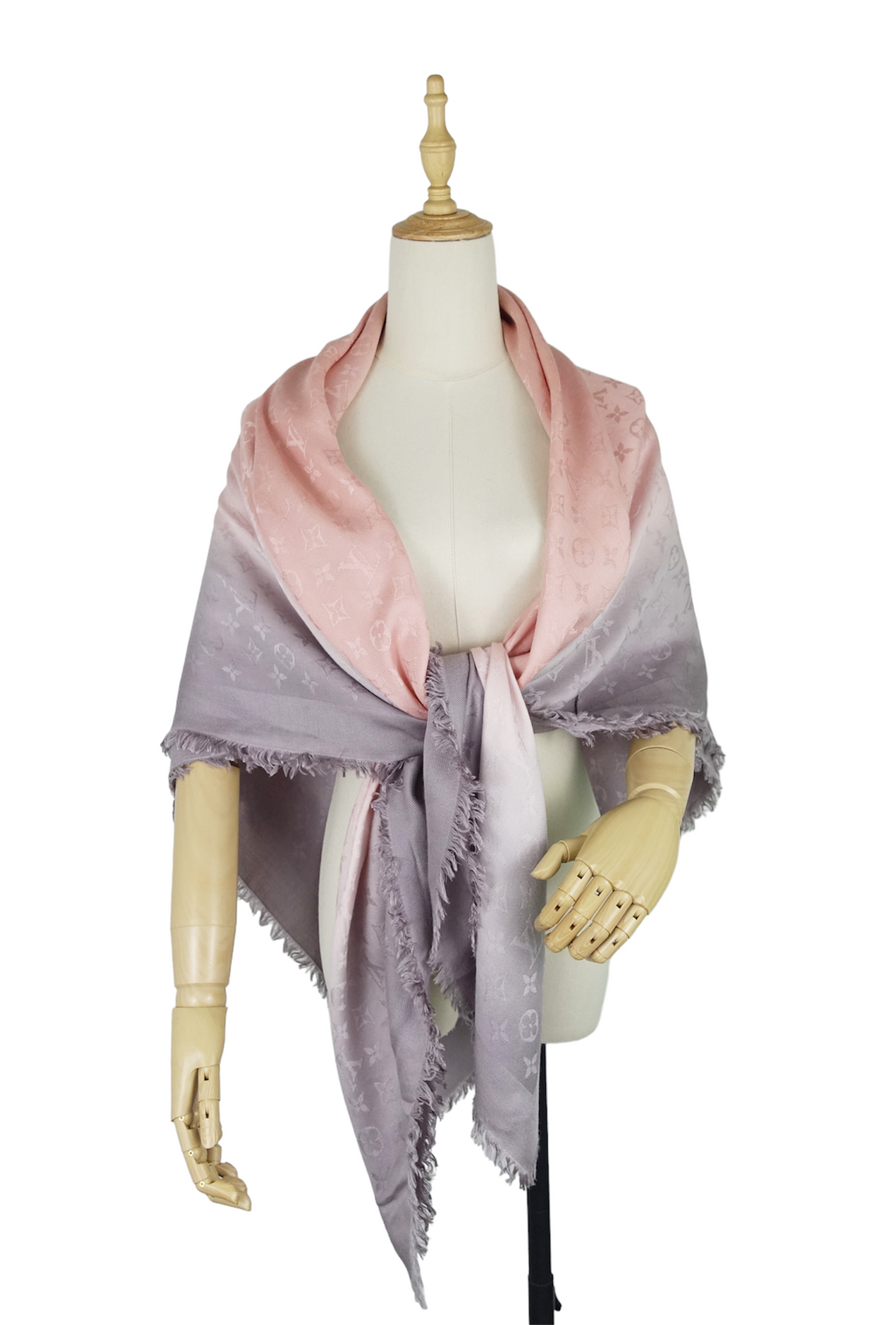 Louis Vuitto Monogram Blurrygram Silk and Wool Shawl