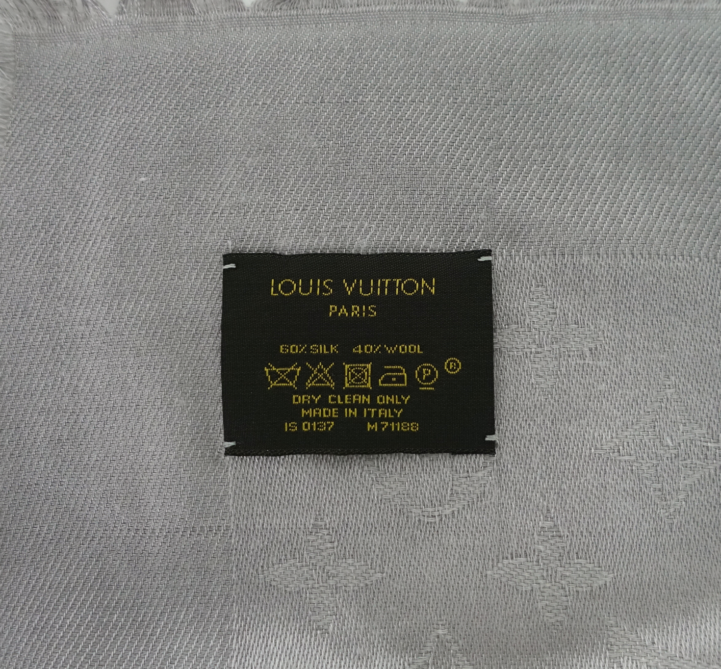 Louis Vuitto Monogram Blurrygram Silk and Wool Shawl