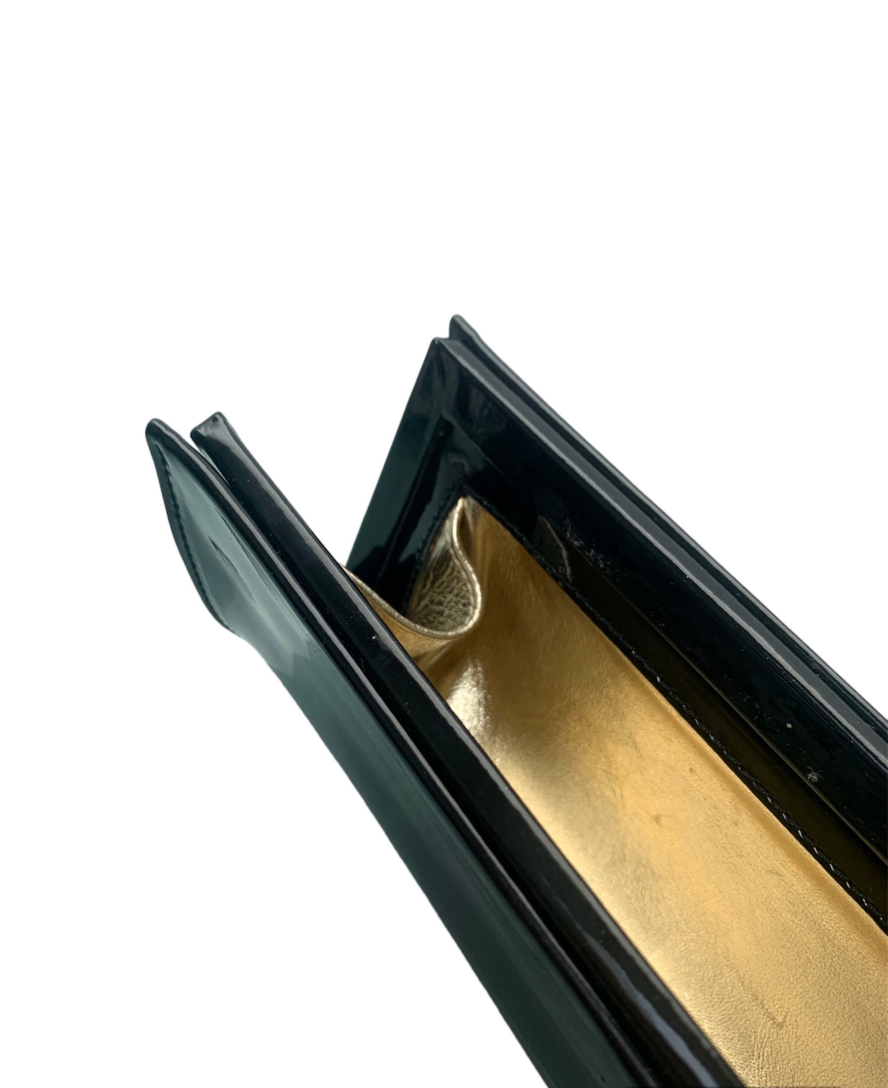 Roger Vivier Black Patent Leather Clutch