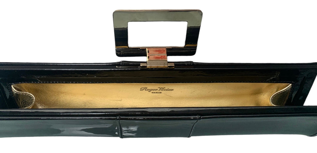 Roger Vivier Black Patent Leather Clutch