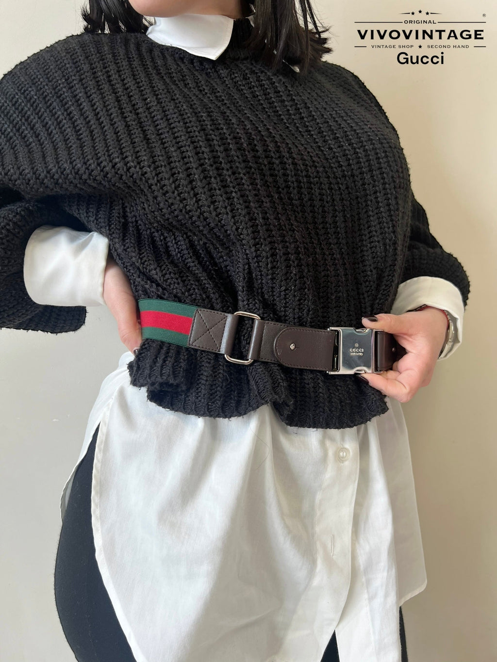 Cintura Gucci Web elasticizzata tg 38