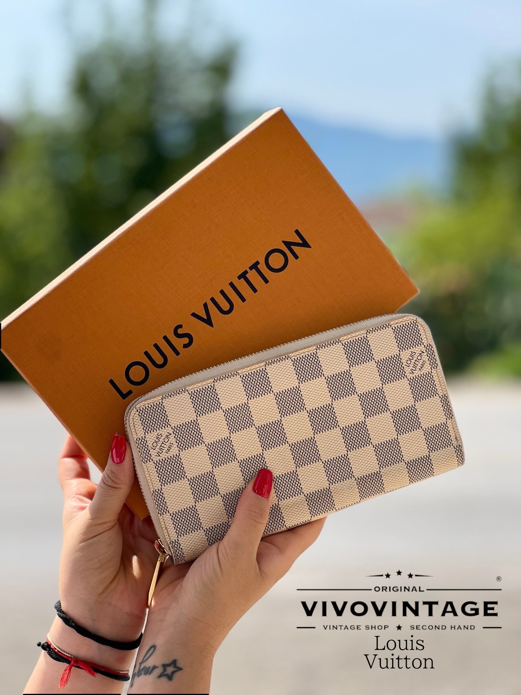 LV portafoglio Zippy damier azur