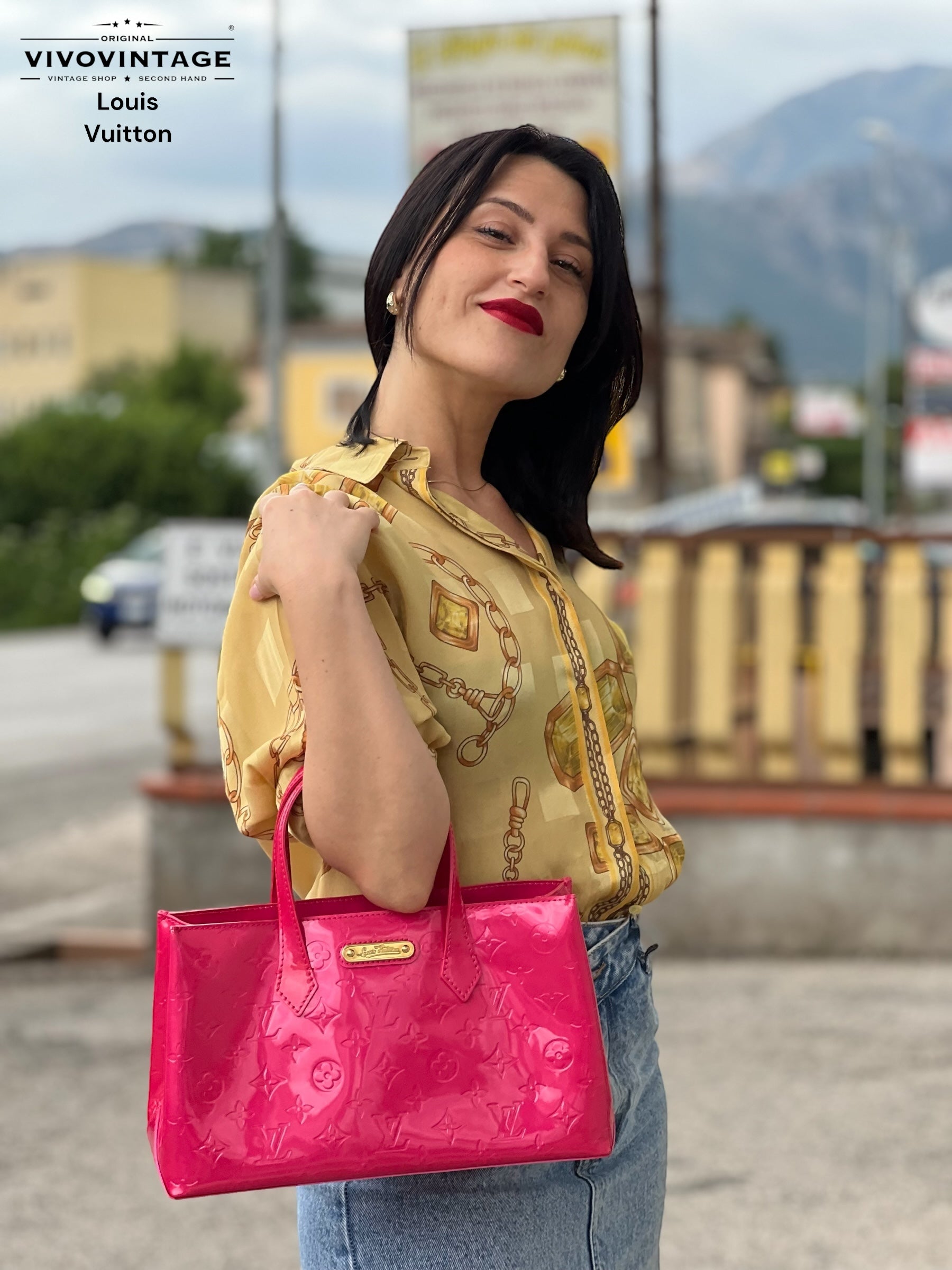 LV Wilshire vernis fucsia