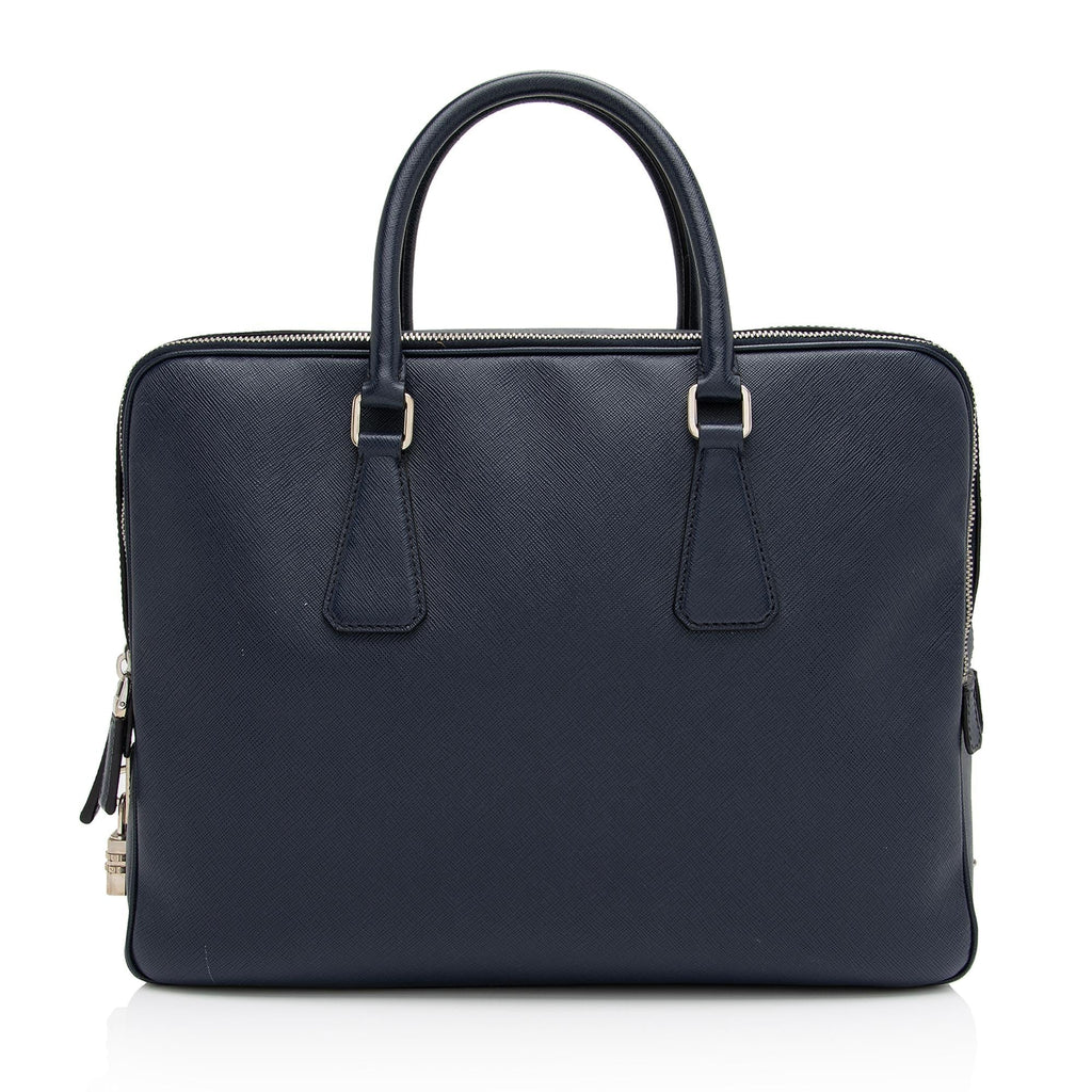 Prada Saffiano Borsa Da Viaggio Travel Briefcase (SHF-KwCbKA)