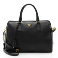 Prada Saffiano Leather Convertible Bowler Bag (SHF-8n5F4Y)
