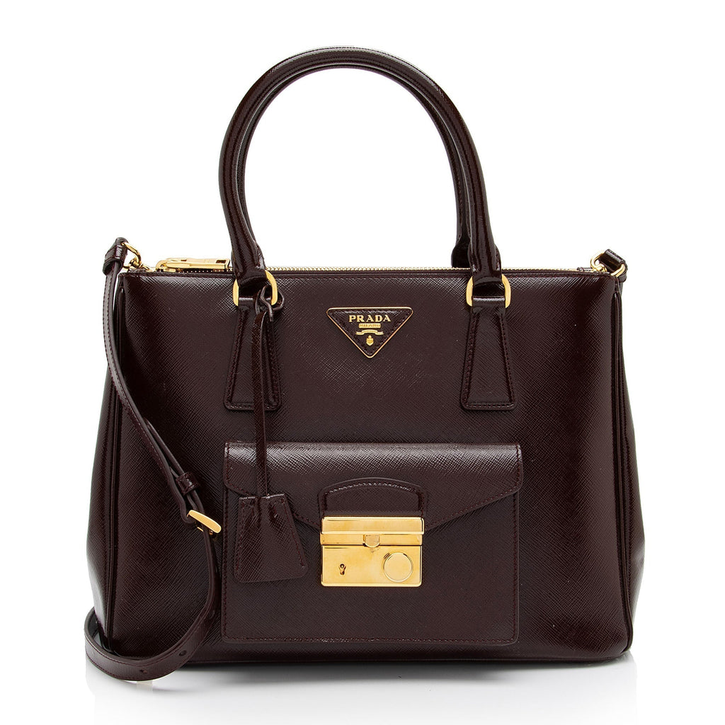 Prada Saffiano Vernice Pocket Tote (SHF-o81NNV)