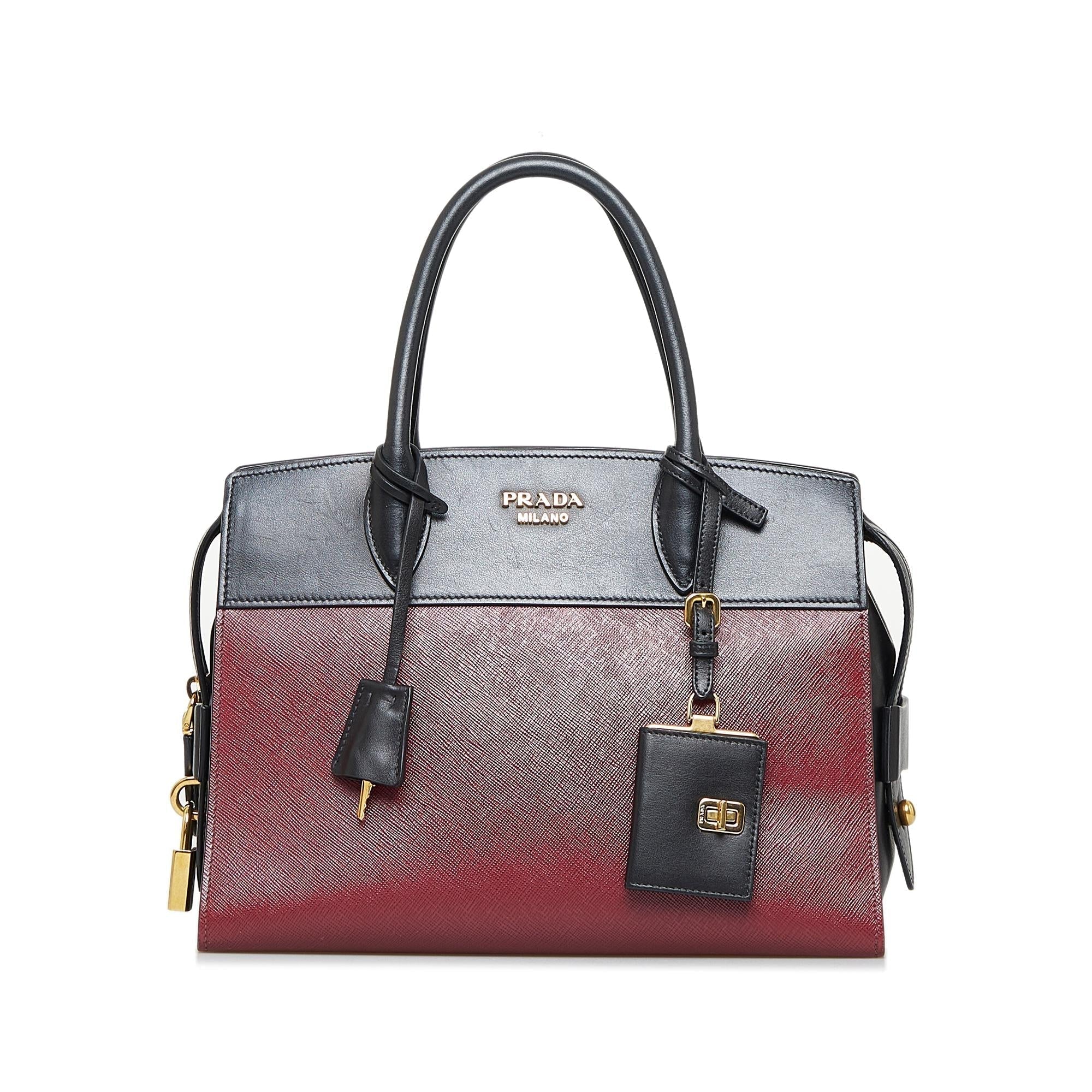 Prada Soft Calf-Trimmed Saffiano Esplanade (SHG-DqWXsj)