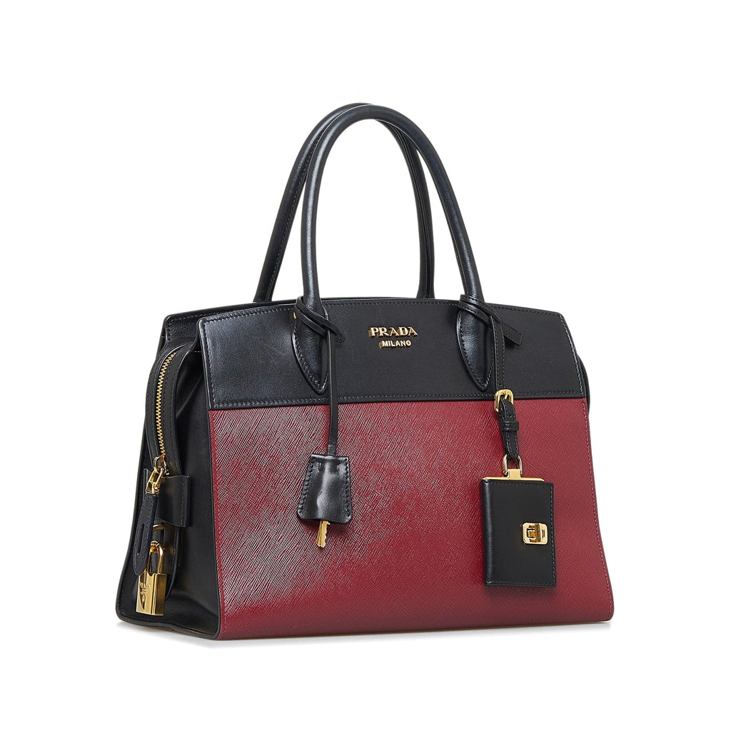 Prada Soft Calf-Trimmed Saffiano Esplanade (SHG-DqWXsj)