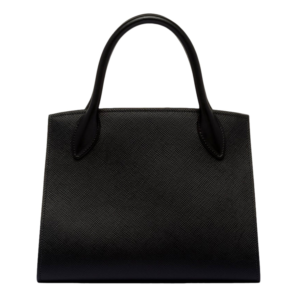 Prada Monochrome Saffiano Top Handle Crossbody Tote Bag Black