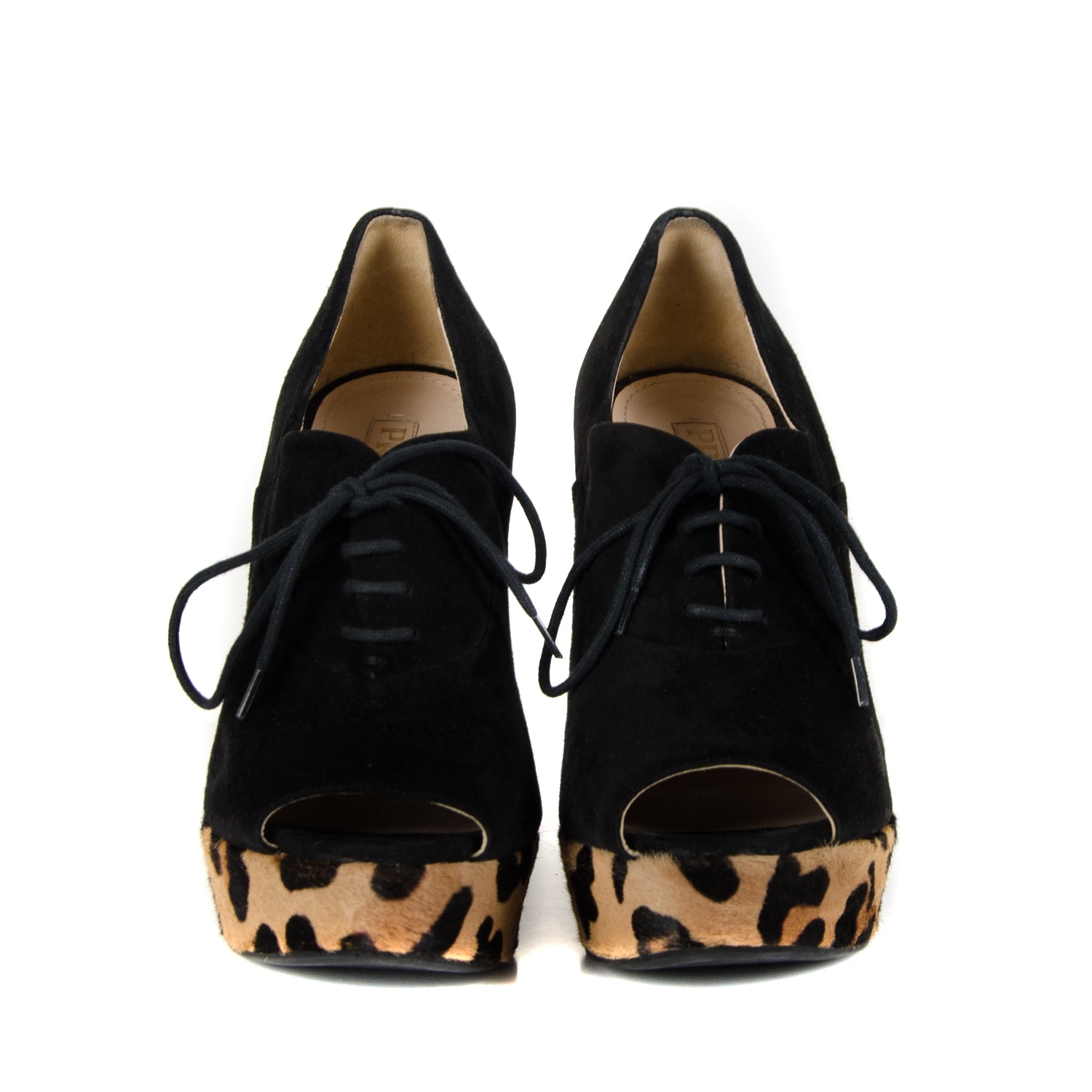 Leopard Print Suede Wedges
