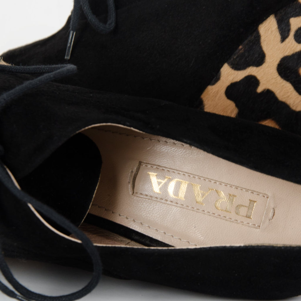 Leopard Print Suede Wedges