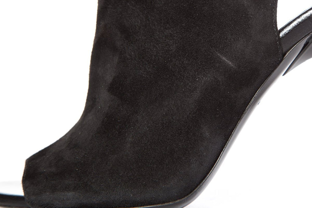 Proenza Schouler Black Peep-Toe Suede Ankle Boot SZ 38.5 Sale