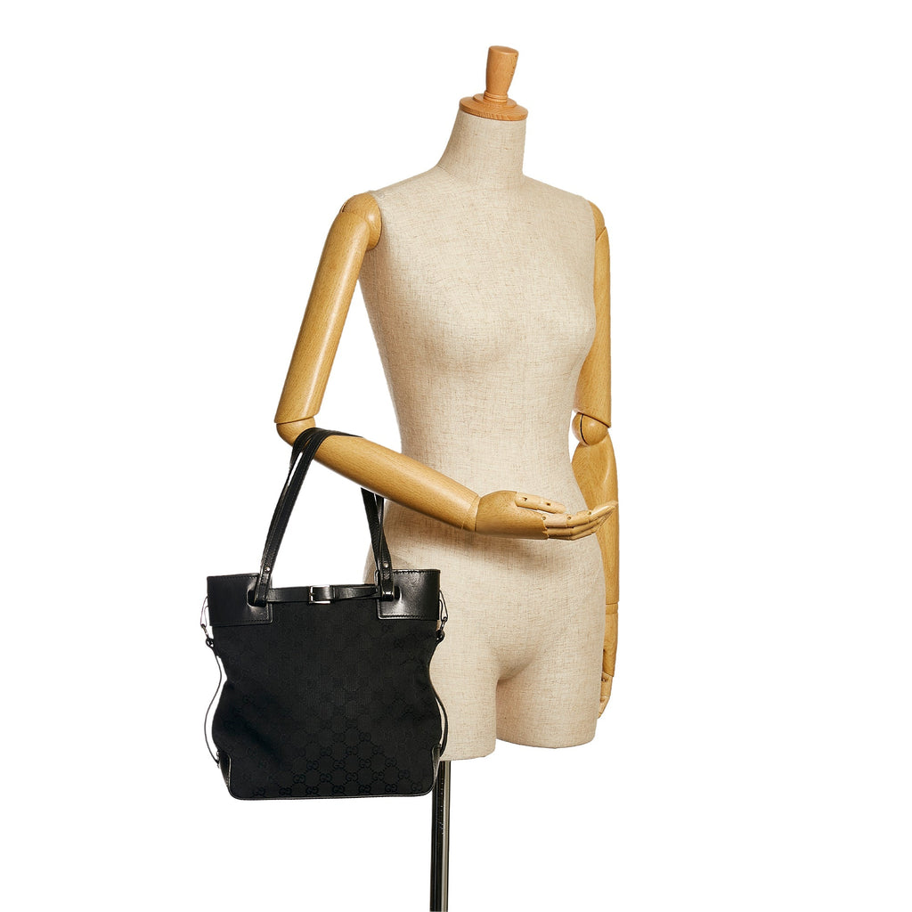 Black Gucci GG Canvas Belt Tote
