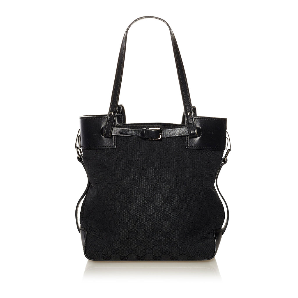 Black Gucci GG Canvas Belt Tote