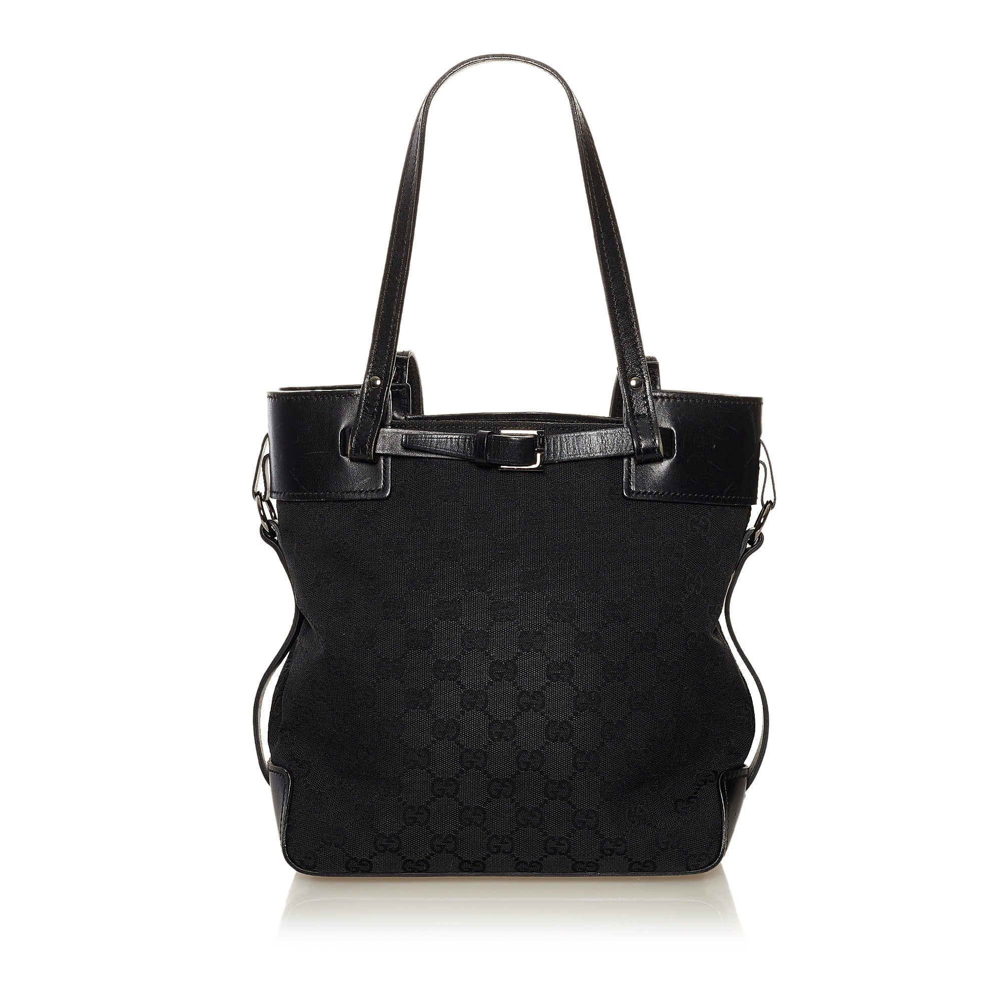 Black Gucci GG Canvas Belt Tote