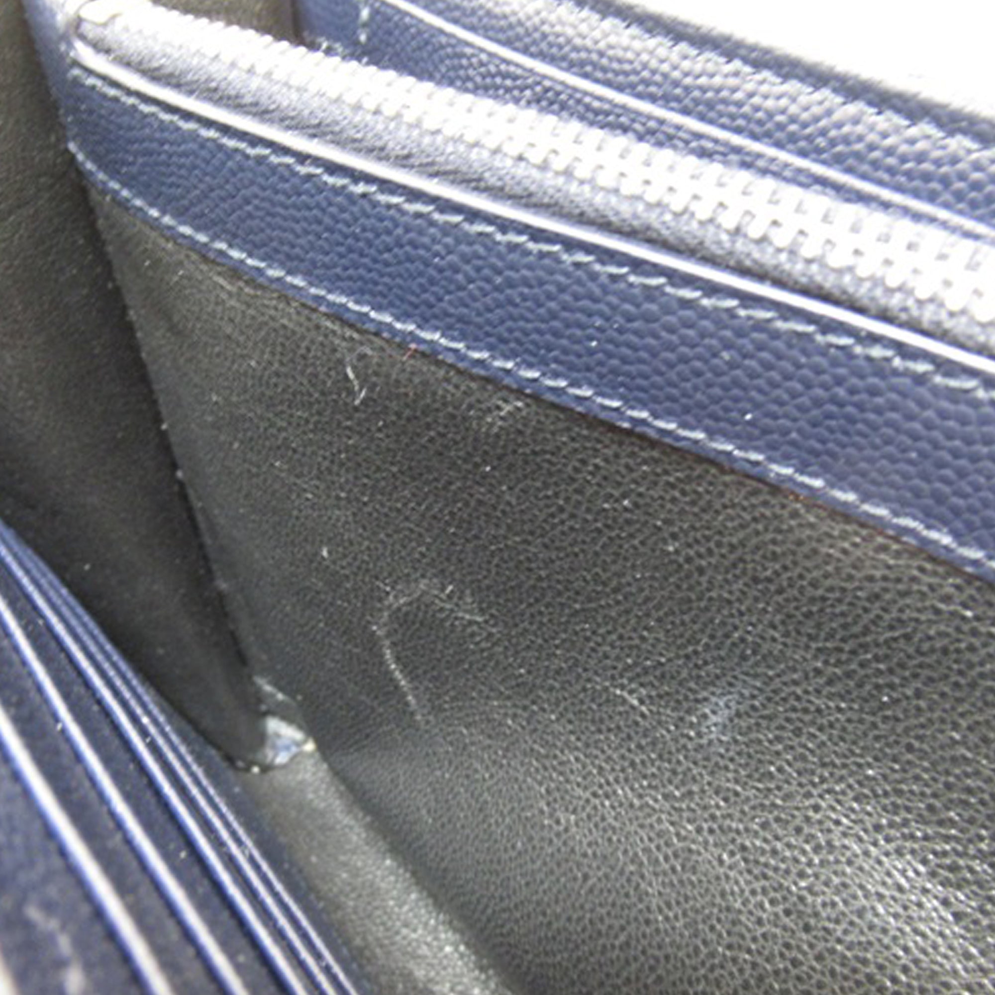 Yves Saint Laurent Envelope Wallet on Chain Blue Leather