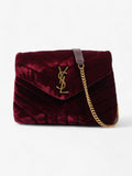 Saint Laurent Lou Lou Burgundy Velvet Small