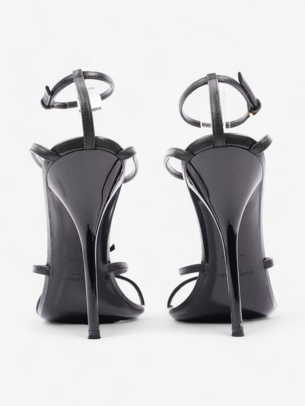 Saint Laurent Cassandra Palm Heels 110mm Black / Gold Leather EU 39 UK 6
