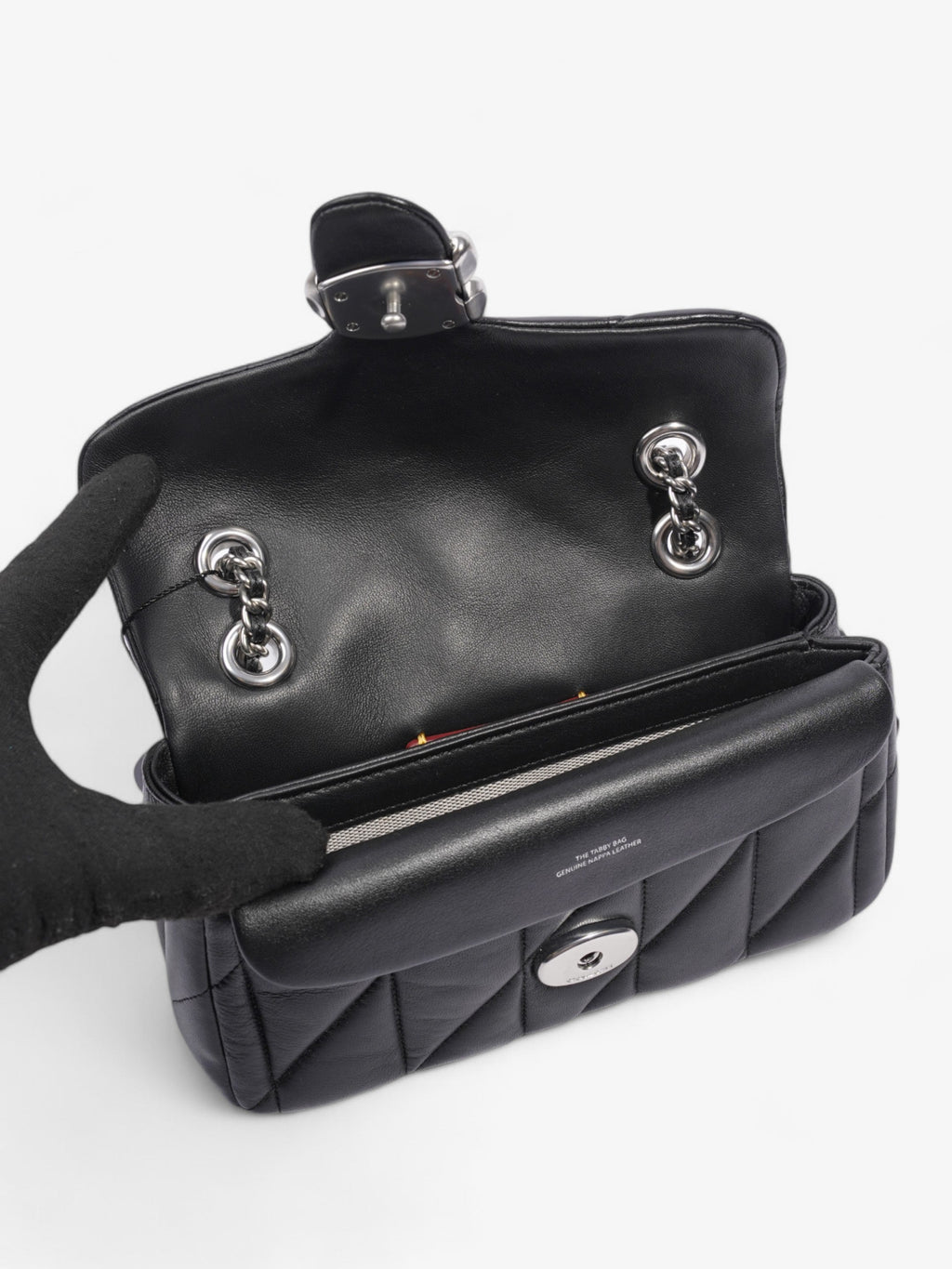 Coach Quilted Tabby Black Nappa Leather 20