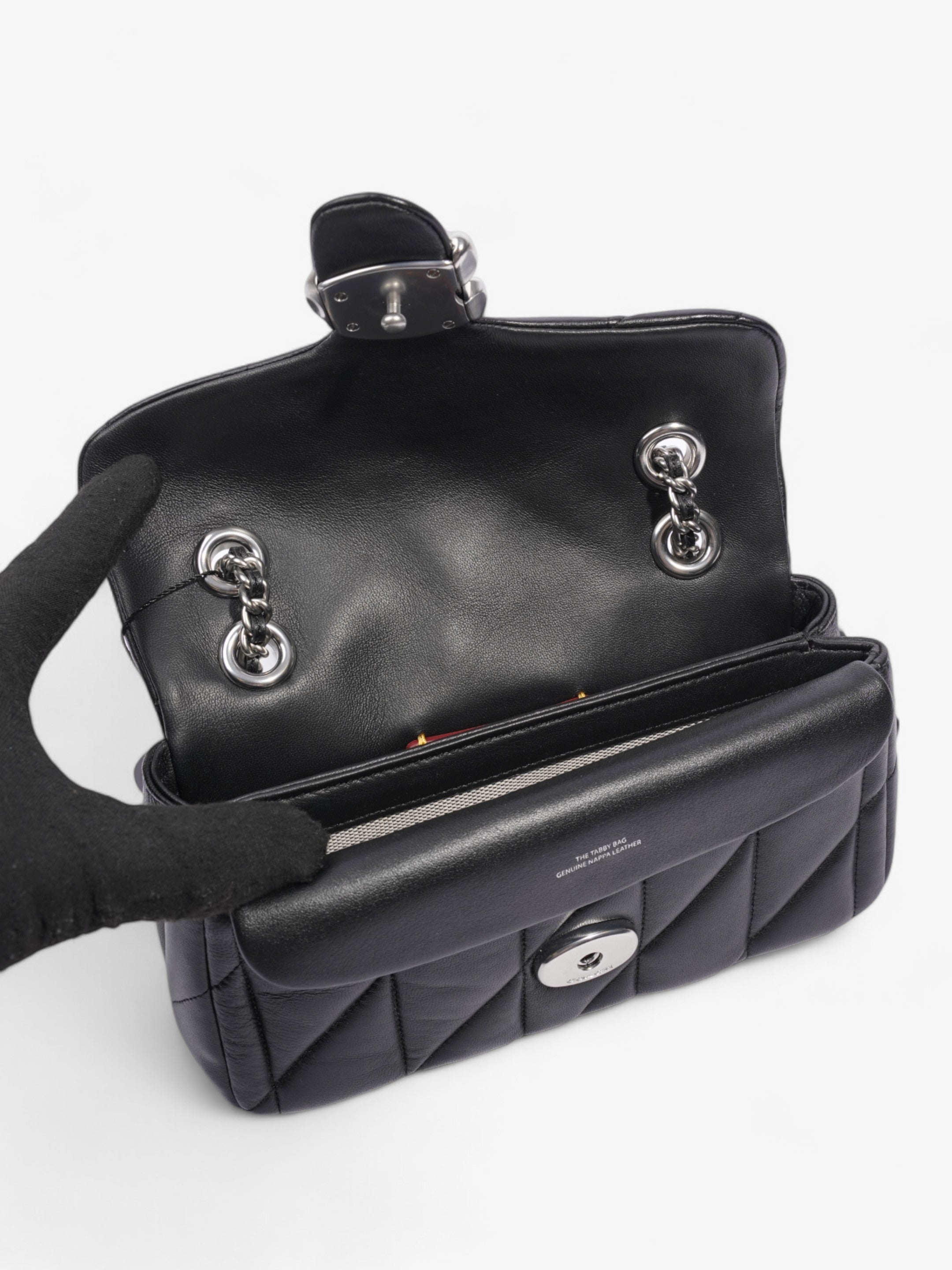 Coach Quilted Tabby Black Nappa Leather 20