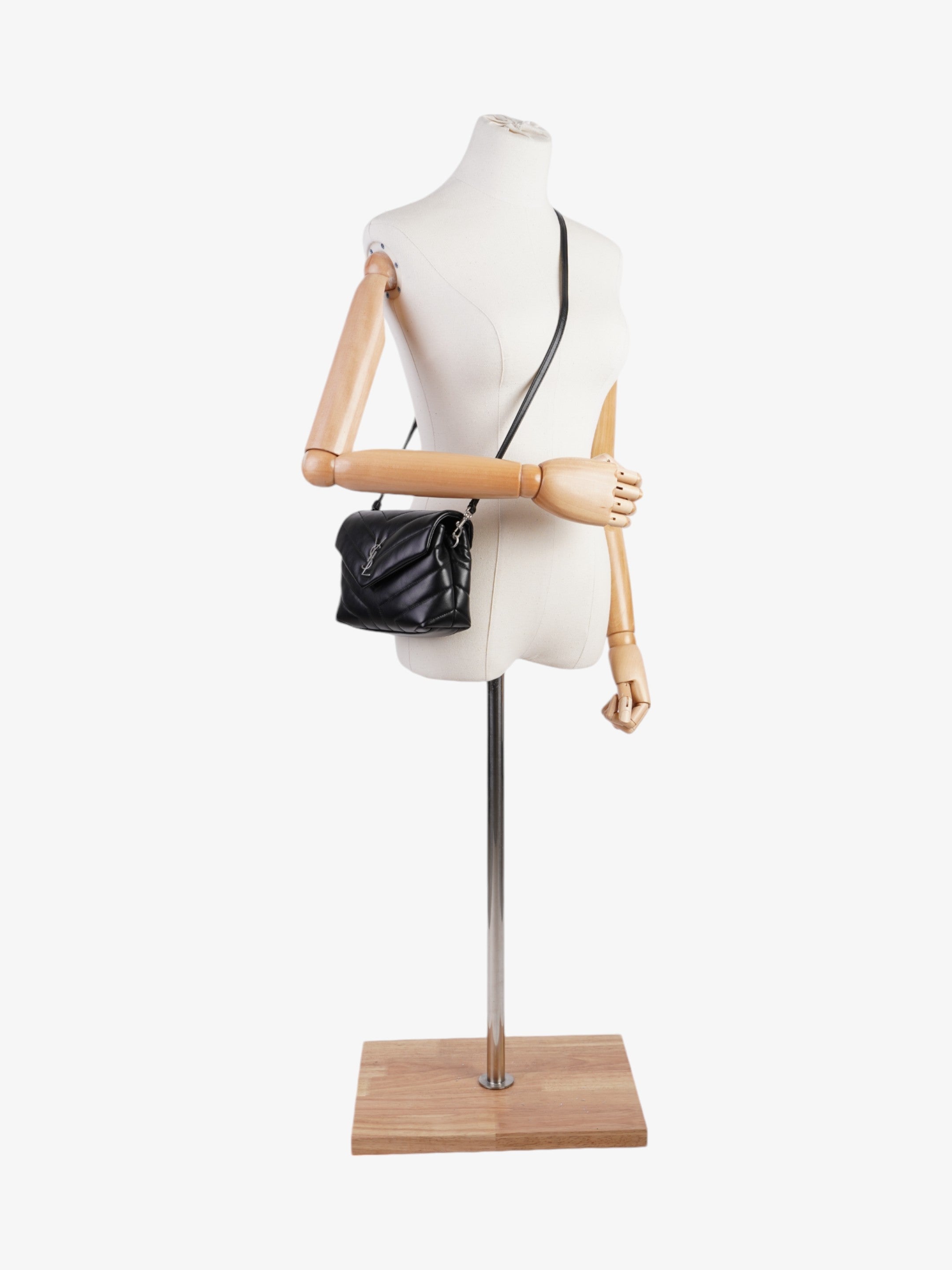 Saint Laurent Lou Lou Black Matelasse Leather Toy
