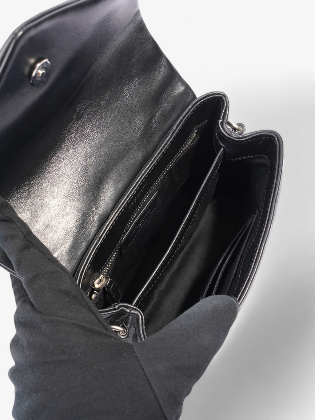Saint Laurent Lou Lou Black Matelasse Leather Toy