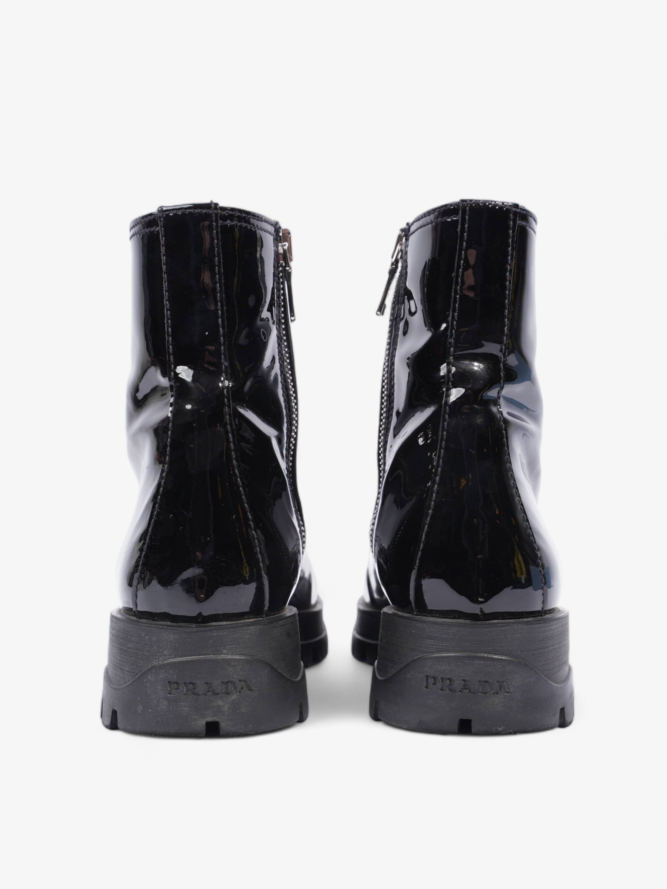 Prada Boots Black Patent Leather EU 36.5 UK 3.5