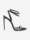 Saint Laurent Gloria  110 Black Satin EU 38.5 UK 5.5