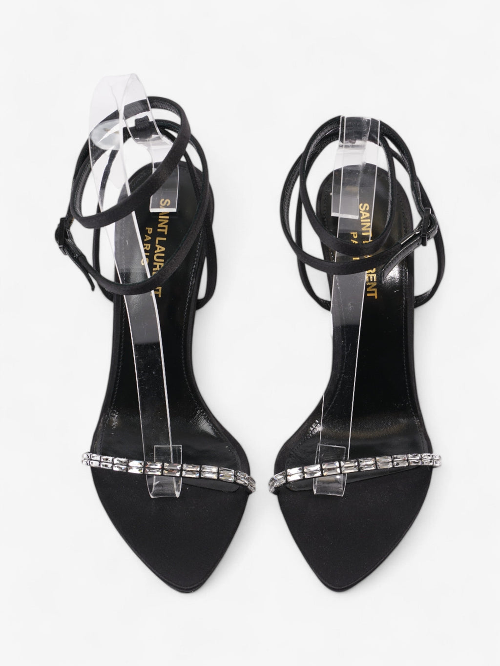 Saint Laurent Gloria  110 Black Satin EU 38.5 UK 5.5