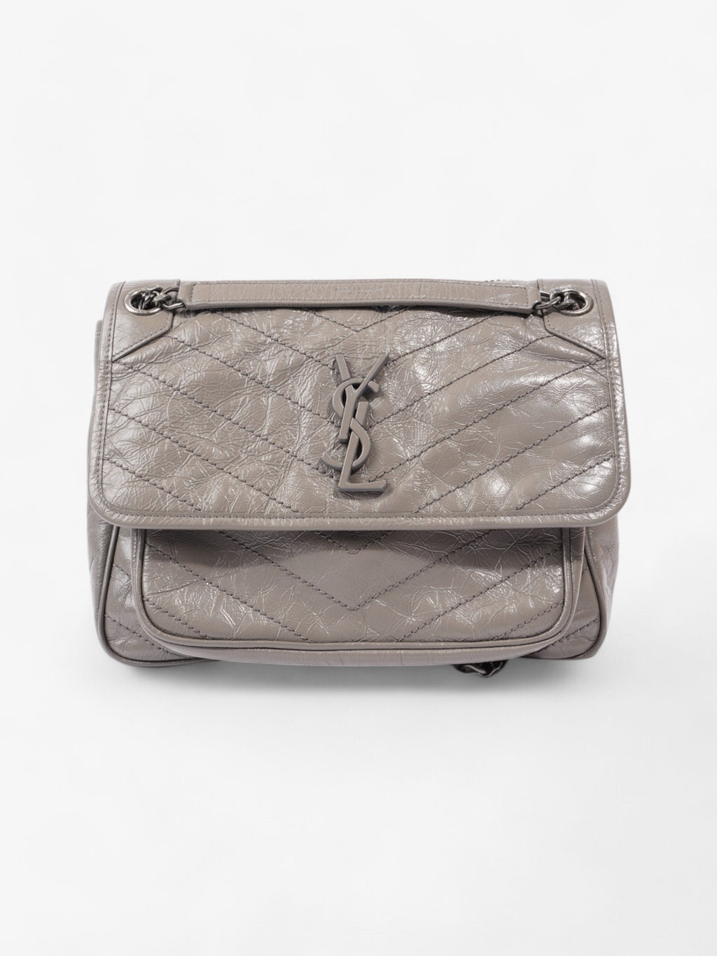 Saint Laurent Niki Grey Calfskin Leather Medium