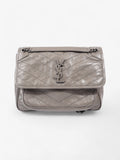 Saint Laurent Niki Grey Calfskin Leather Medium