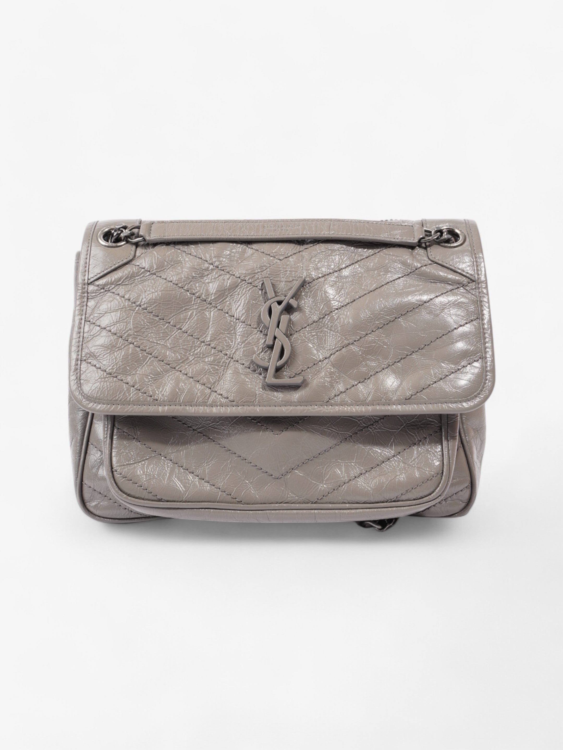 Saint Laurent Niki Grey Calfskin Leather Medium