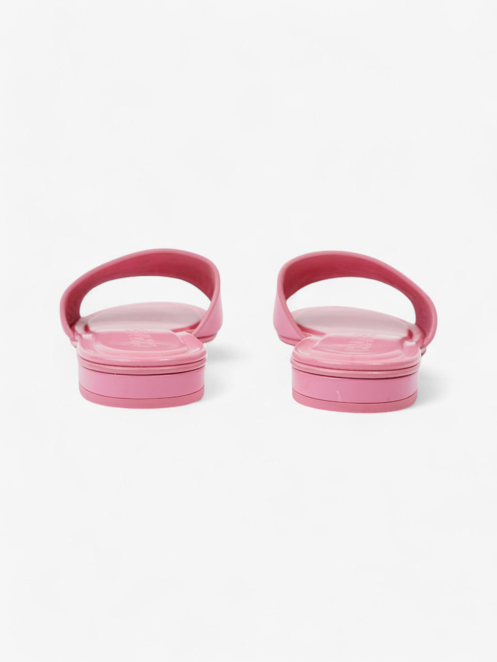Chanel Logo Slides Pink / Black Leather EU 37 UK 4