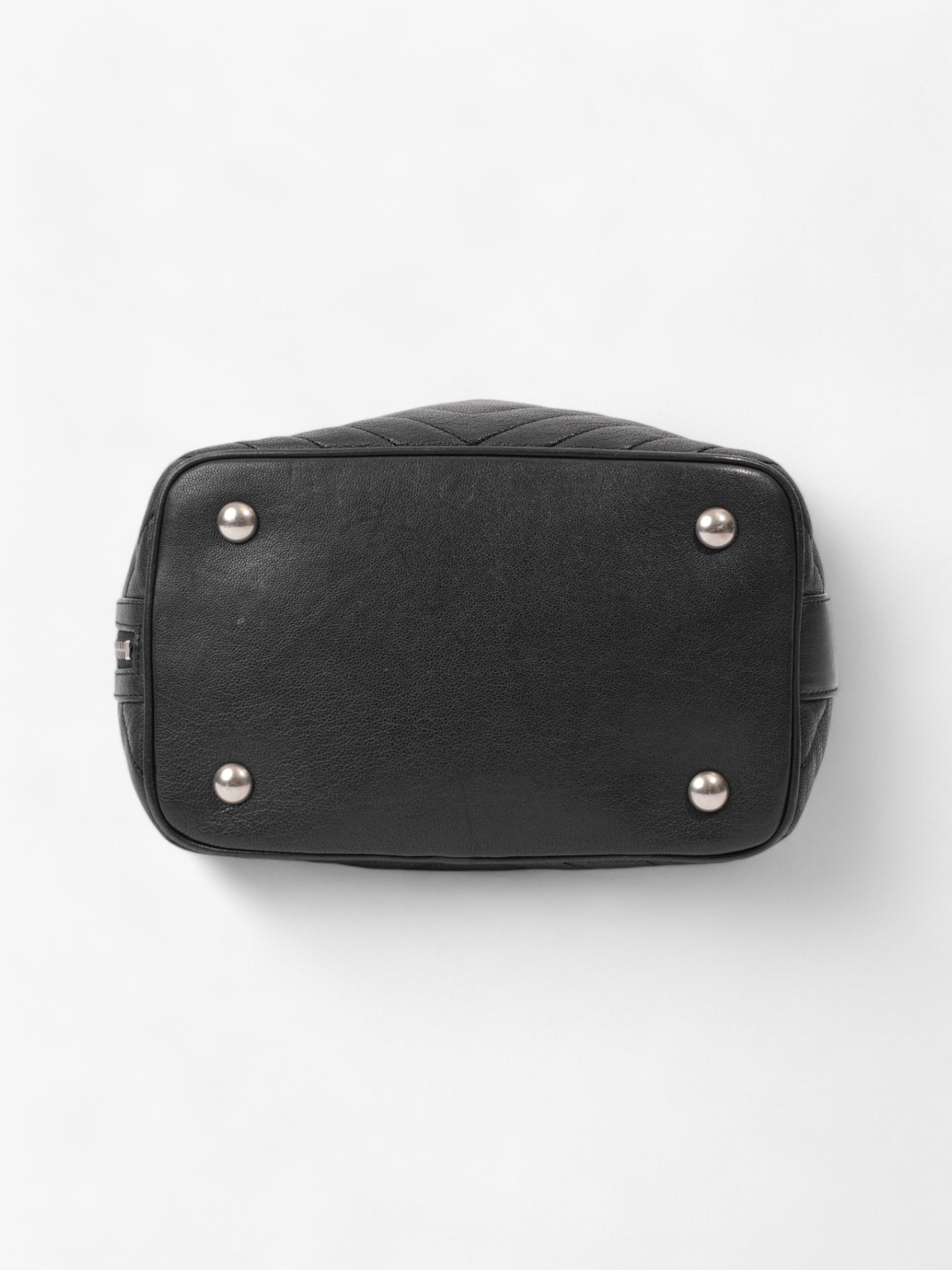 Saint Laurent Emmanuelle Bucket Bag Black Calfskin Leather Medium