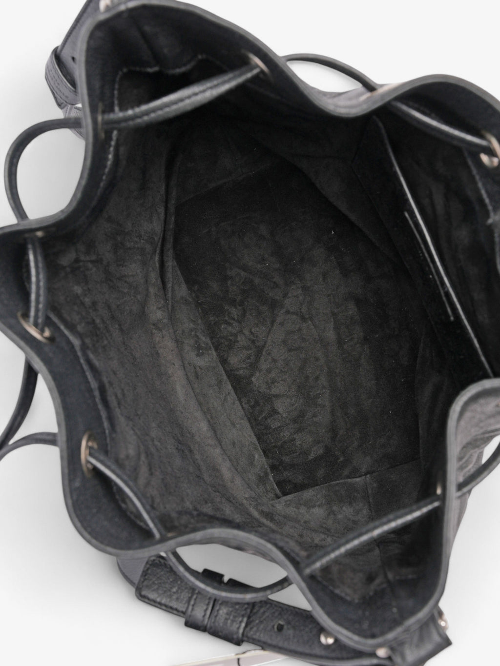 Saint Laurent Emmanuelle Bucket Bag Black Calfskin Leather Medium