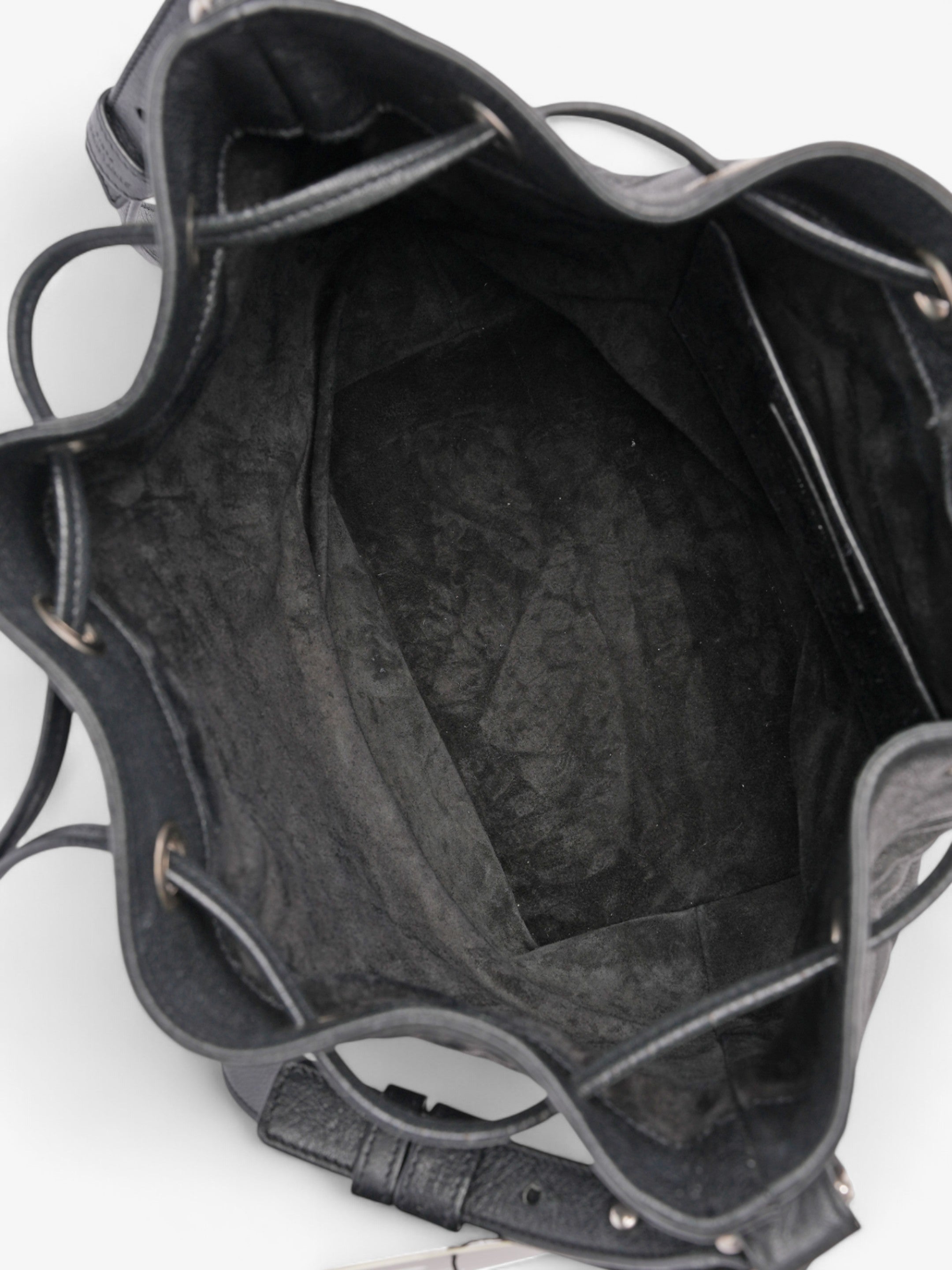 Saint Laurent Emmanuelle Bucket Bag Black Calfskin Leather Medium