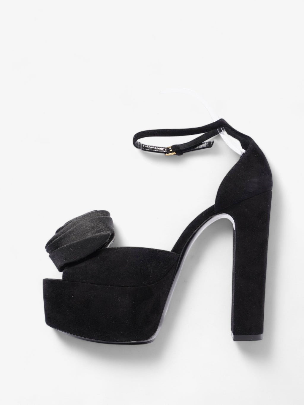 Saint Laurent Platform Sandal 130 Black Velvet EU 38 UK 5