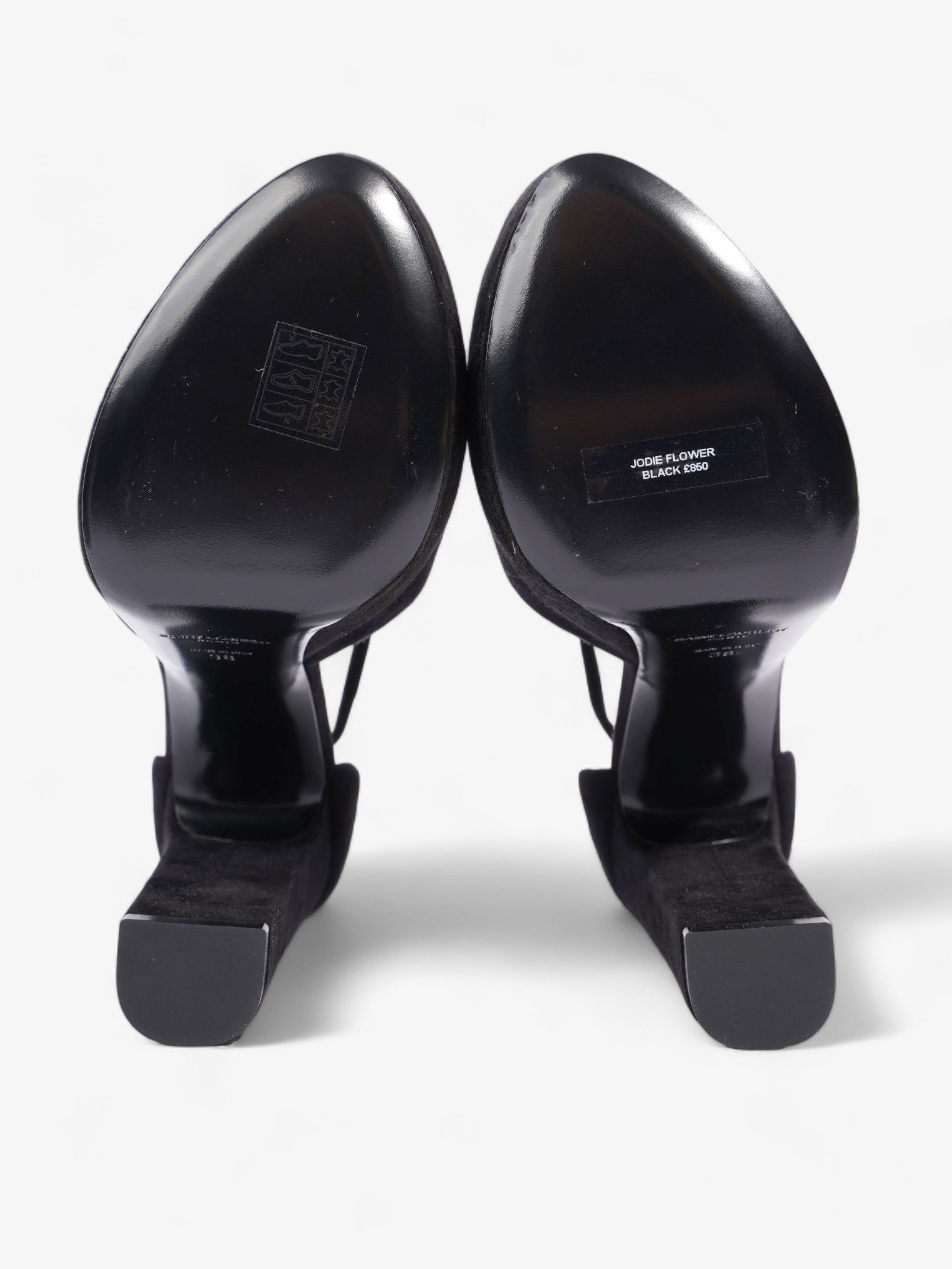 Saint Laurent Platform Sandal 130 Black Velvet EU 38 UK 5