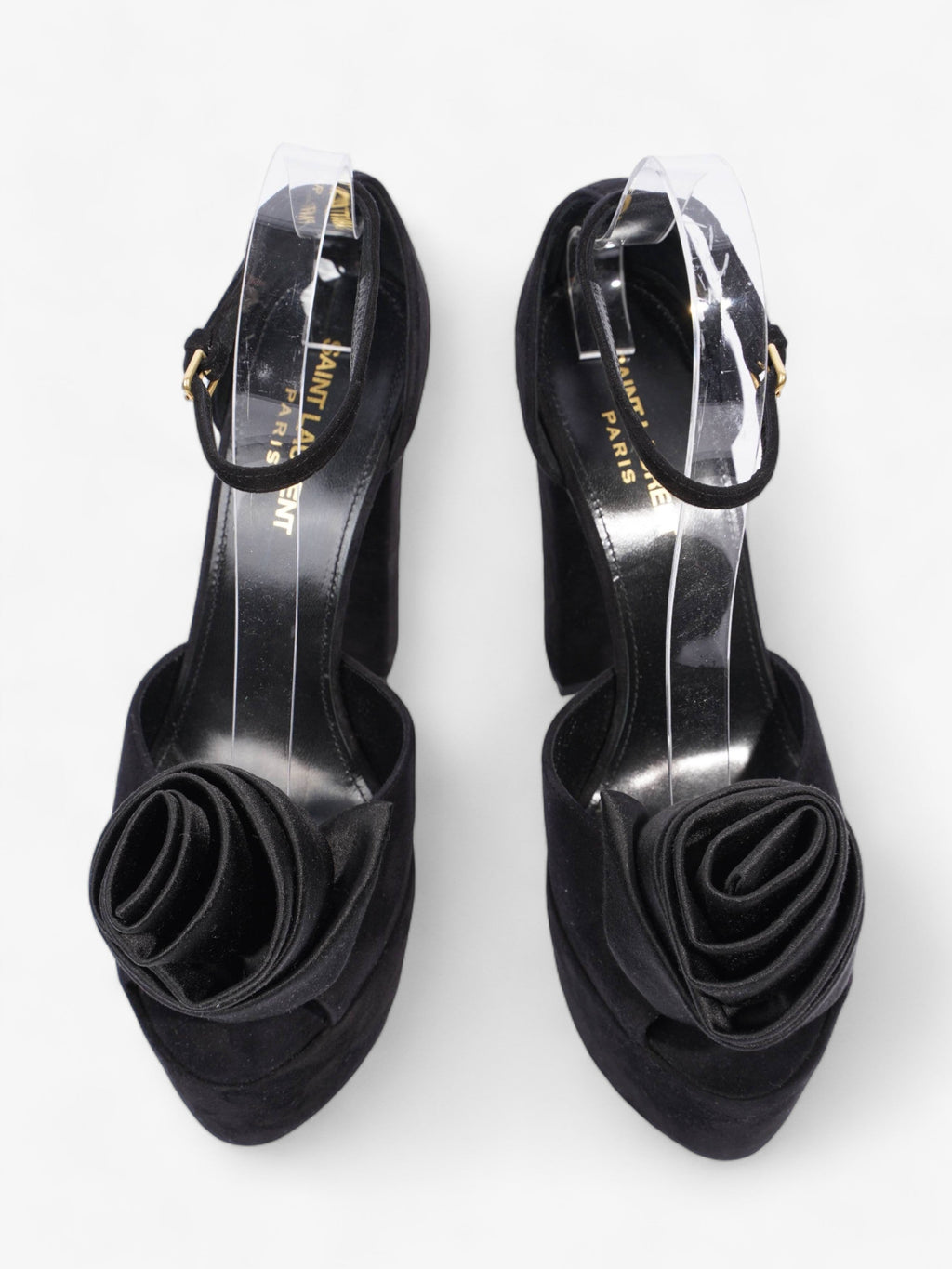 Saint Laurent Platform Sandal 130 Black Velvet EU 38 UK 5