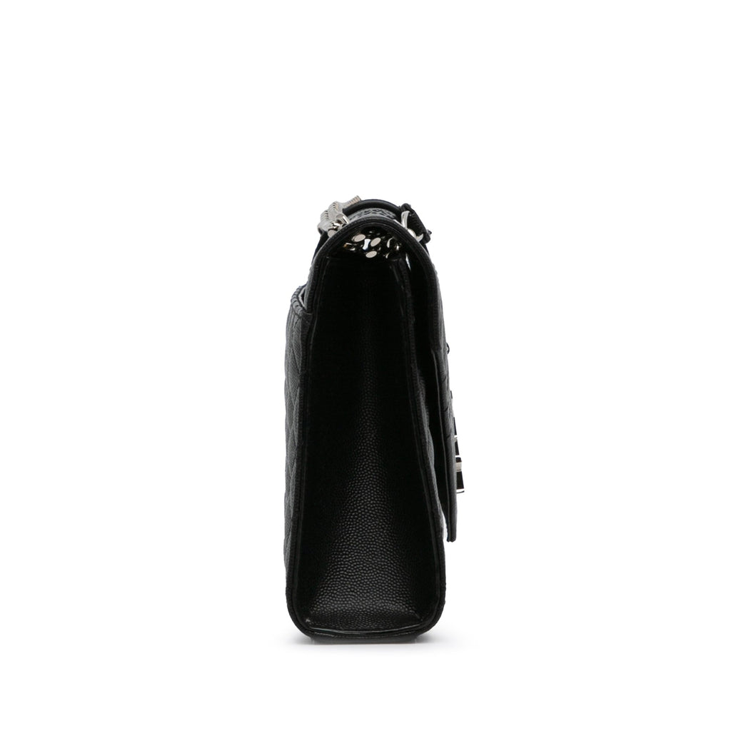 Yves Saint Laurent Triquilt Envelope Medium Black Leather