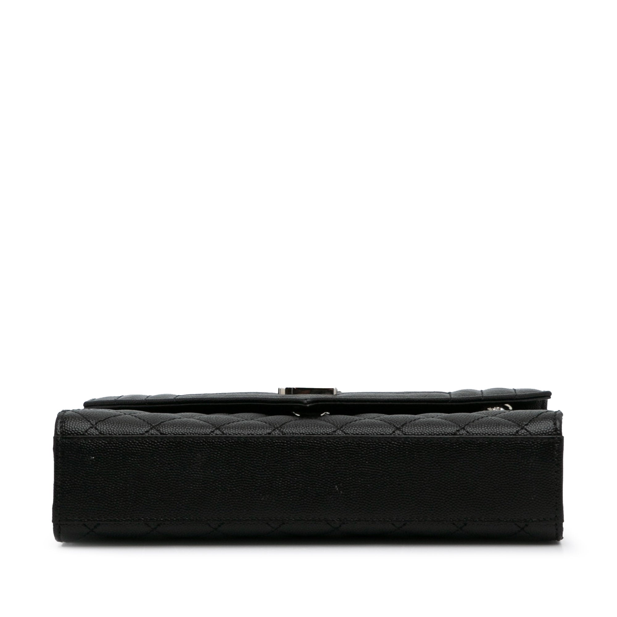 Yves Saint Laurent Triquilt Envelope Medium Black Leather