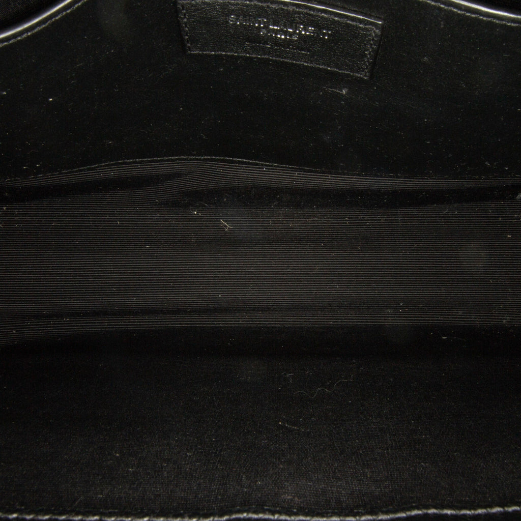 Yves Saint Laurent Triquilt Envelope Medium Black Leather