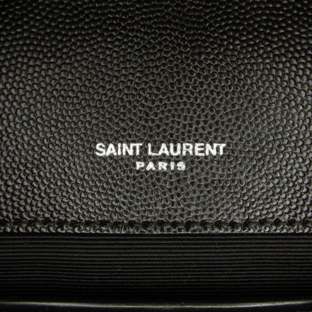 Yves Saint Laurent Triquilt Envelope Medium Black Leather