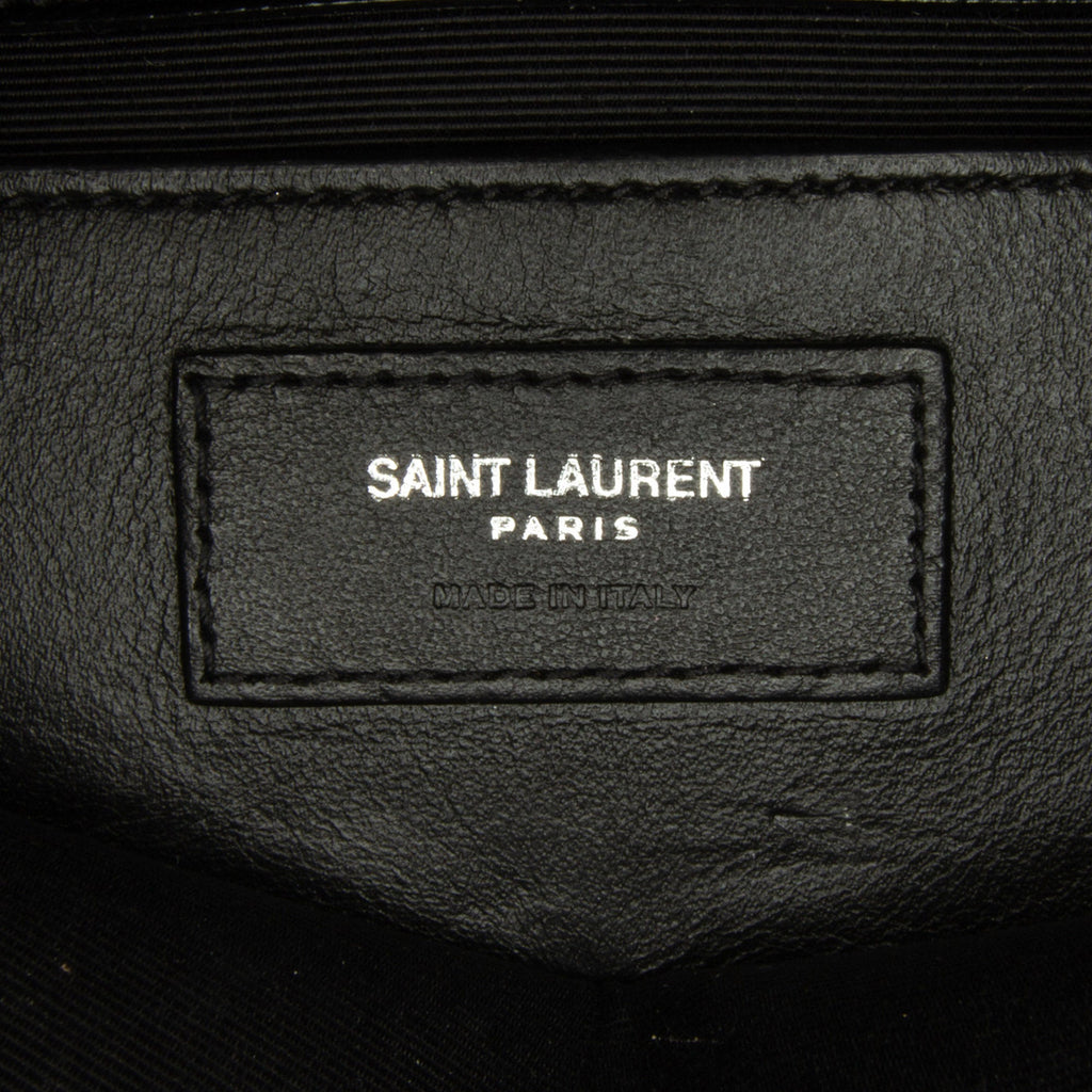 Yves Saint Laurent Triquilt Envelope Medium Black Leather
