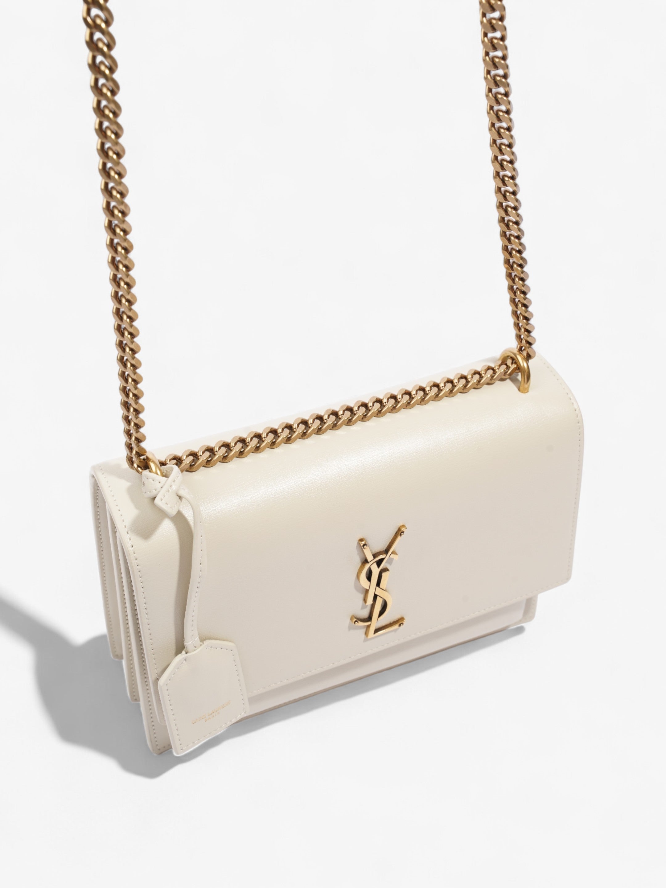 Saint Laurent Sunset White Leather Medium